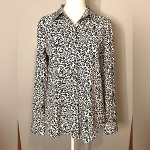 UnTuckit for her women’s black and white floral‎ blouse size 6 BIN I